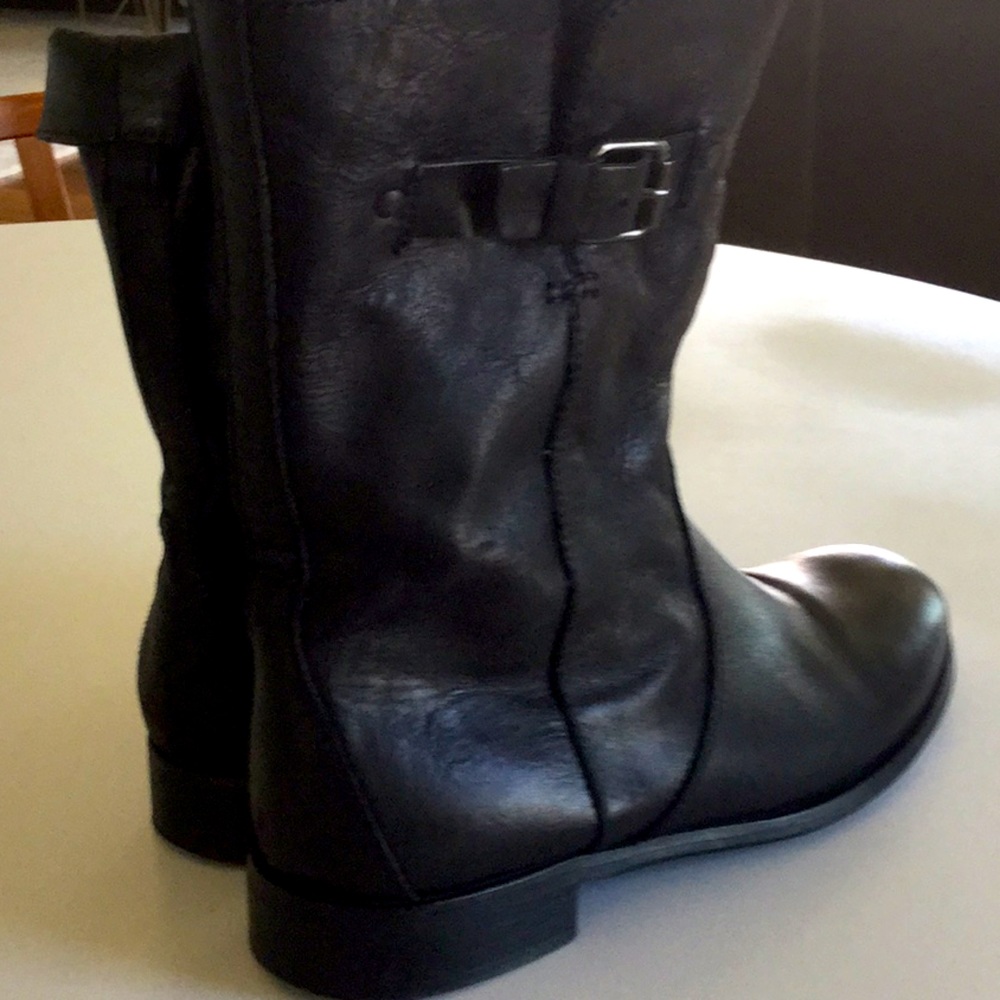 JCrew EUC black leather boots sz 7.5